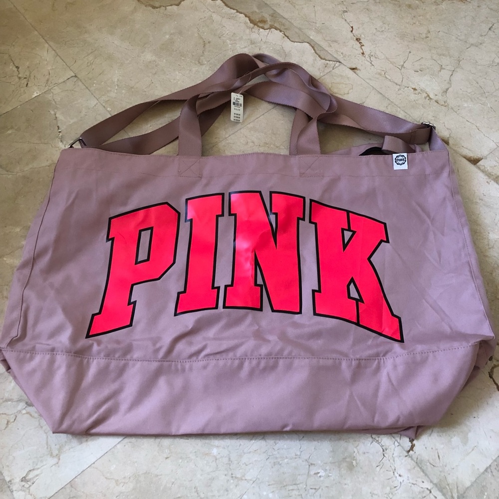 Pink duffel bag
